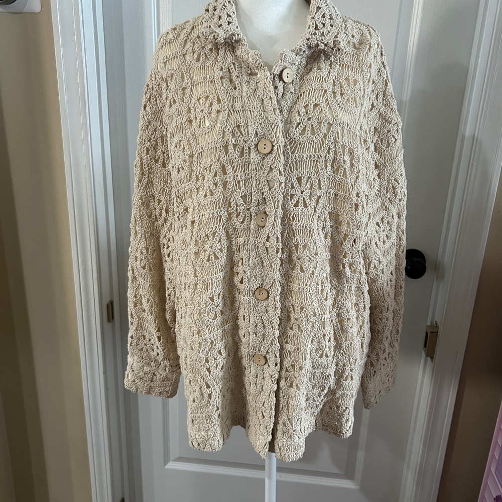 Crochet Button-Up Cardigan
